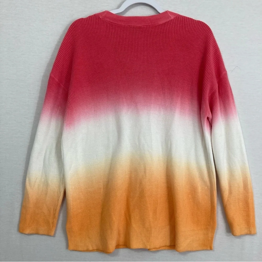 Talbots Color Block Colorful Knit Stretch‎ Long Sleeve Button Cardigan XL Petite - Picture 10 of 11